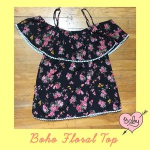 Off-the-Shoulder Boho Floral Top